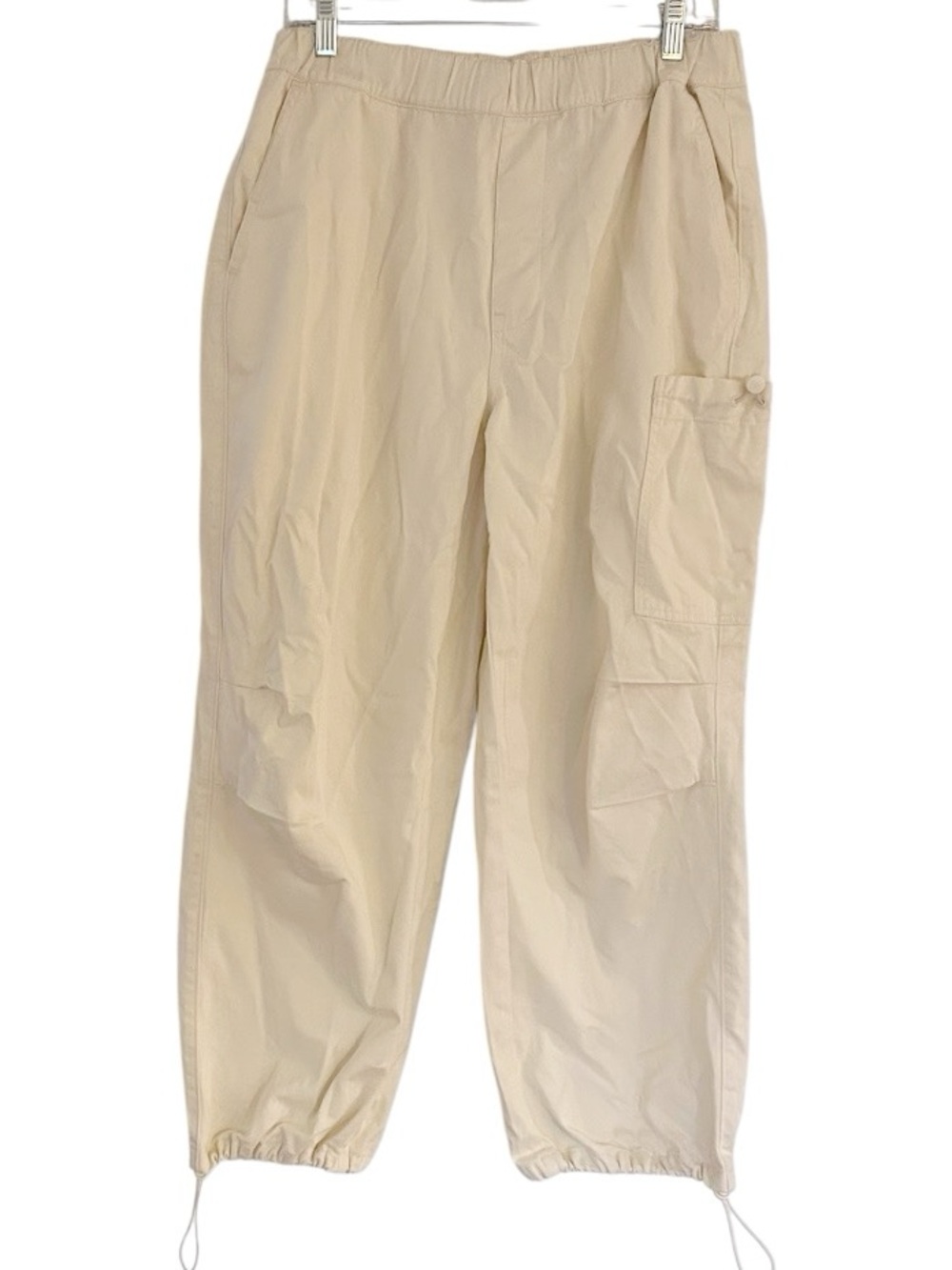 Madewell Cargo Joggers Size Medium Cream Cotton High Rise Pull-On MSRP 118.00 - Picture 5 of 14